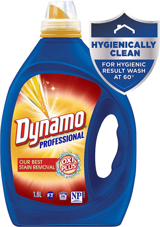 Dynamo Professional Oxi Plus is our Best Stain Removal Liquid Laundry Detergent, 1.8 LTRS 36 washloads