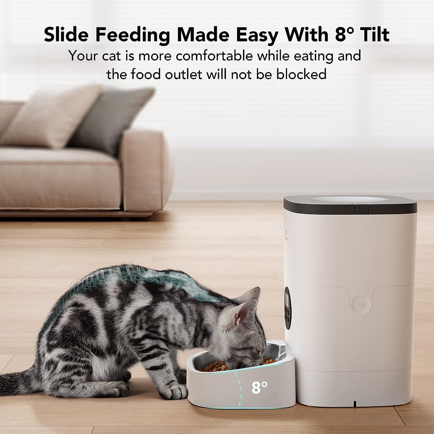 PETLIBRO Automatic Cat Food Dispenser, Automatic Cat Feeder with Customize Feeding Schedule, Auto Cat Feeder with Interactive Voice Recorder, Timed Pet Feeder for Cat & Dog 1-4 Meals Dry Food 4L