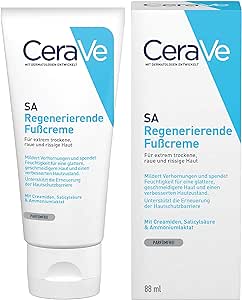 CeraVe Regenerating Foot Cream for Extremely Dry, Rough and Cracked Skin - Reduces Fornuses, with 3 Essential Ceramides and Hyaluronic 88 ml