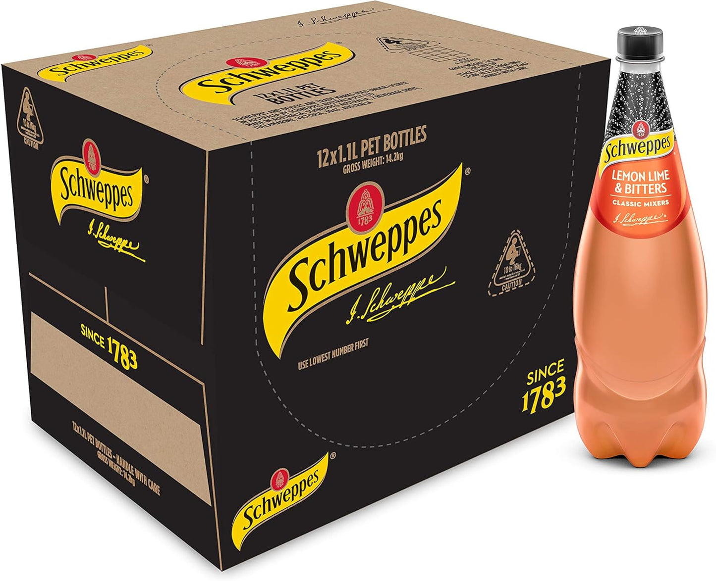 Schweppes Lemon Lime and Bitters, 12 x 1.1L