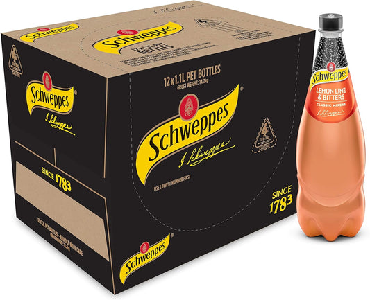 Schweppes Lemon Lime and Bitters, 12 x 1.1L