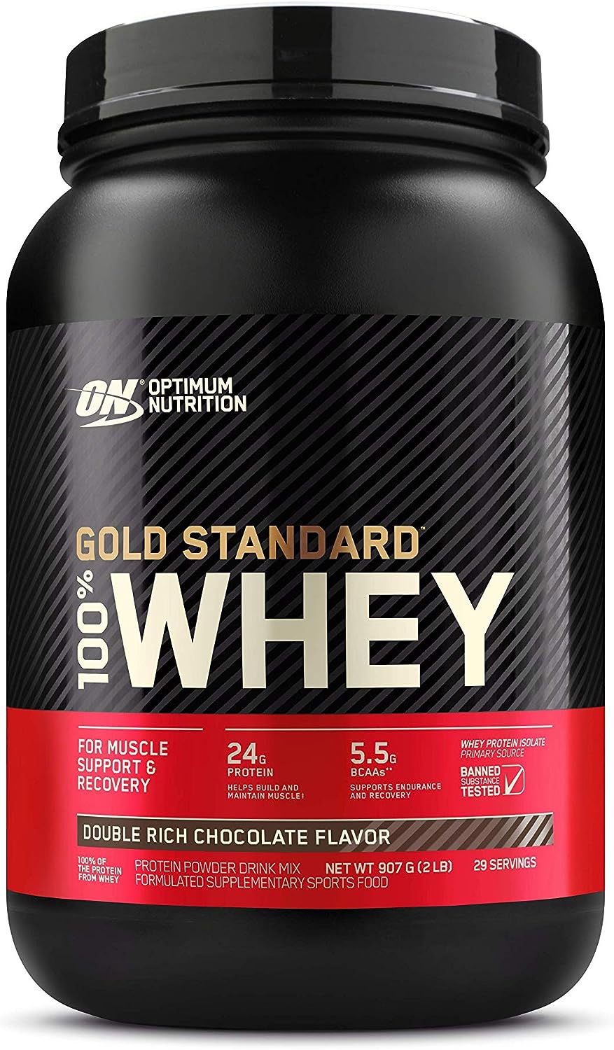 OPTIMUM NUTRITION Gold Standard 100% Whey Protein Powder, Double Rich Chocolate, 907g