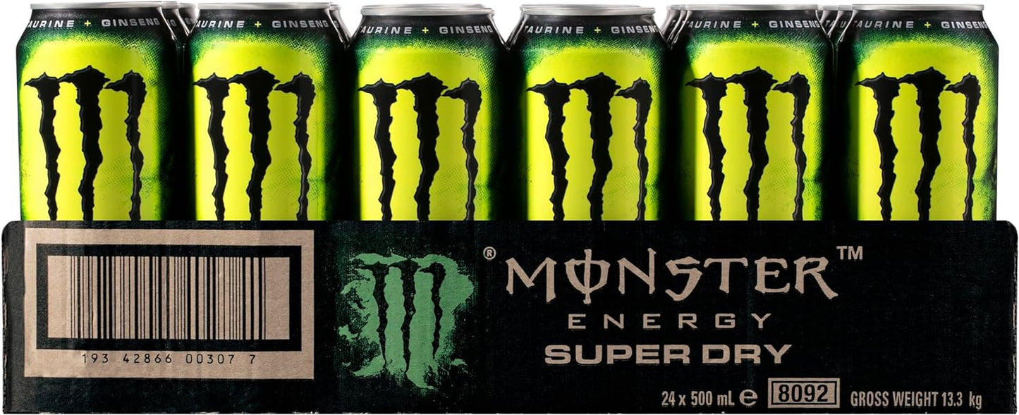 Monster Energy Drink Super Dry Cans 24 x 500mL