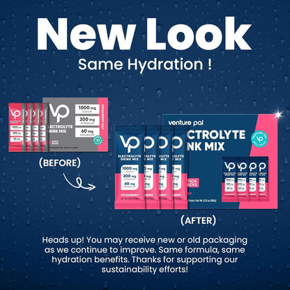 Venture Pal High Sodium Sugar Free Electrolytes Powder Packet - Zero Calories - 30 Sticks