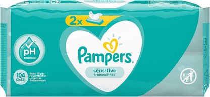 Pampers 81687189 Sensitive Baby Wipes, White