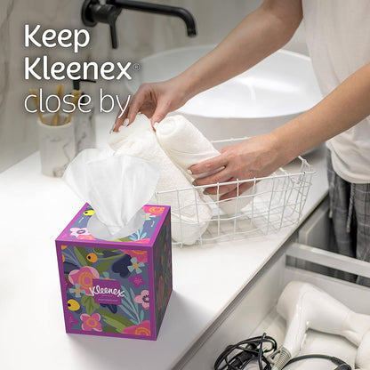 KLEENEX Expressions Ultra Soft Facial Tissues, Soft Facial Tissue, 18 Cube Boxes, 60 Tissues per Box, 3-Ply,1080 TISSUES