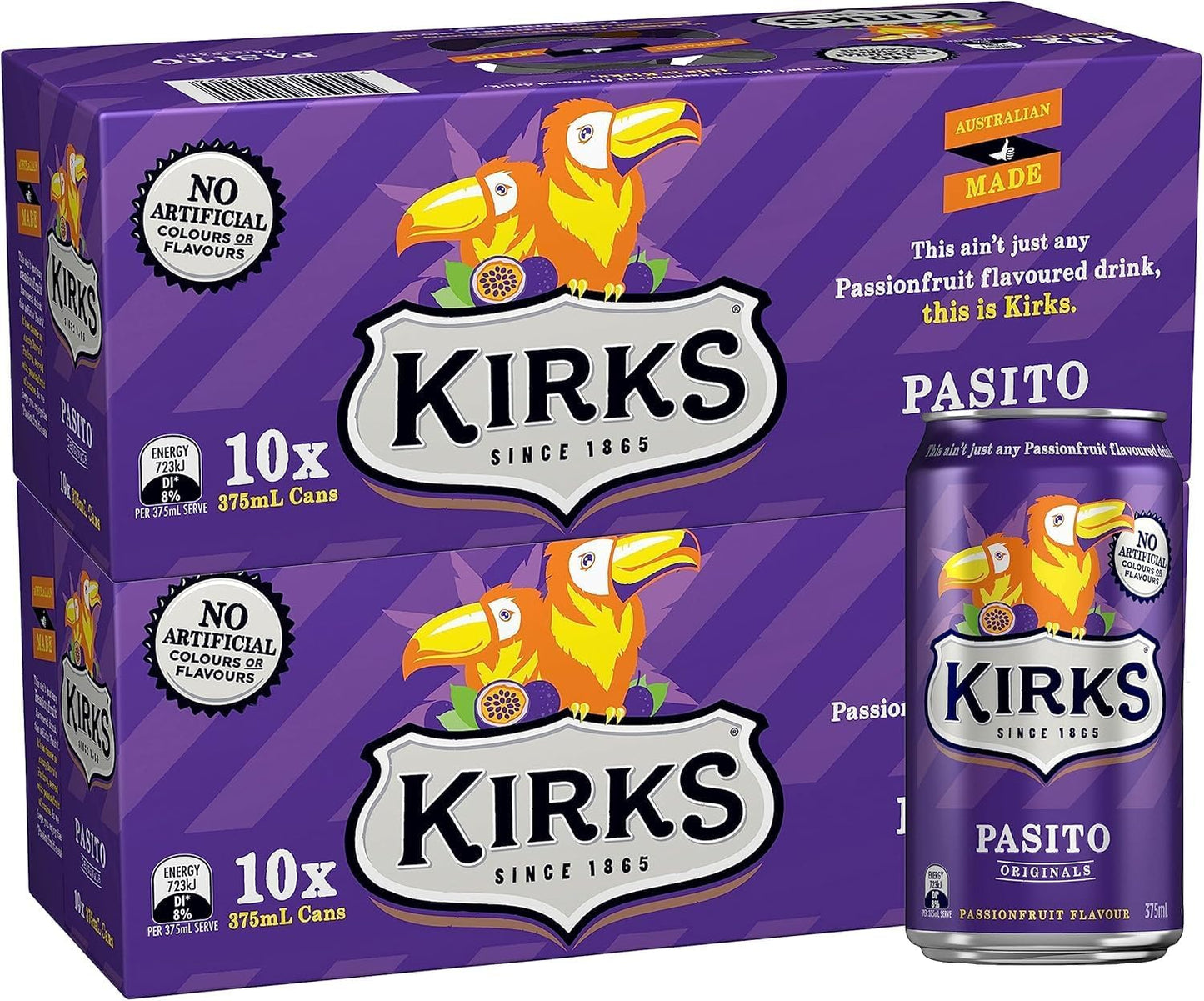 Kirks Pasito Soft Drink Multipack Cans 20 x 375 mL