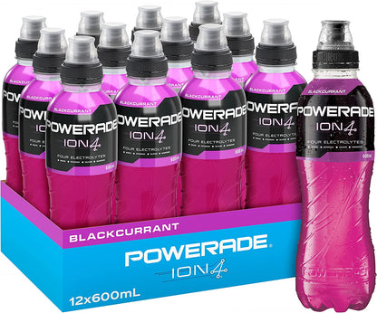 Powerade ION4 Blackcurrant Sports Drink Cap Bottles 12 x 600mL