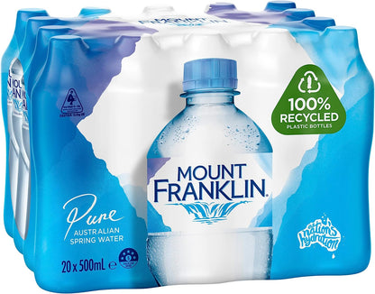 Mount Franklin Pure Australian Still Water 20 x 500mL