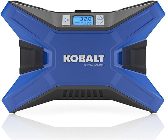 Kobalt 120v & 12v Portable Air Compressor Inflator Tire Pump Nozzle Needles 120 PSI LED Display