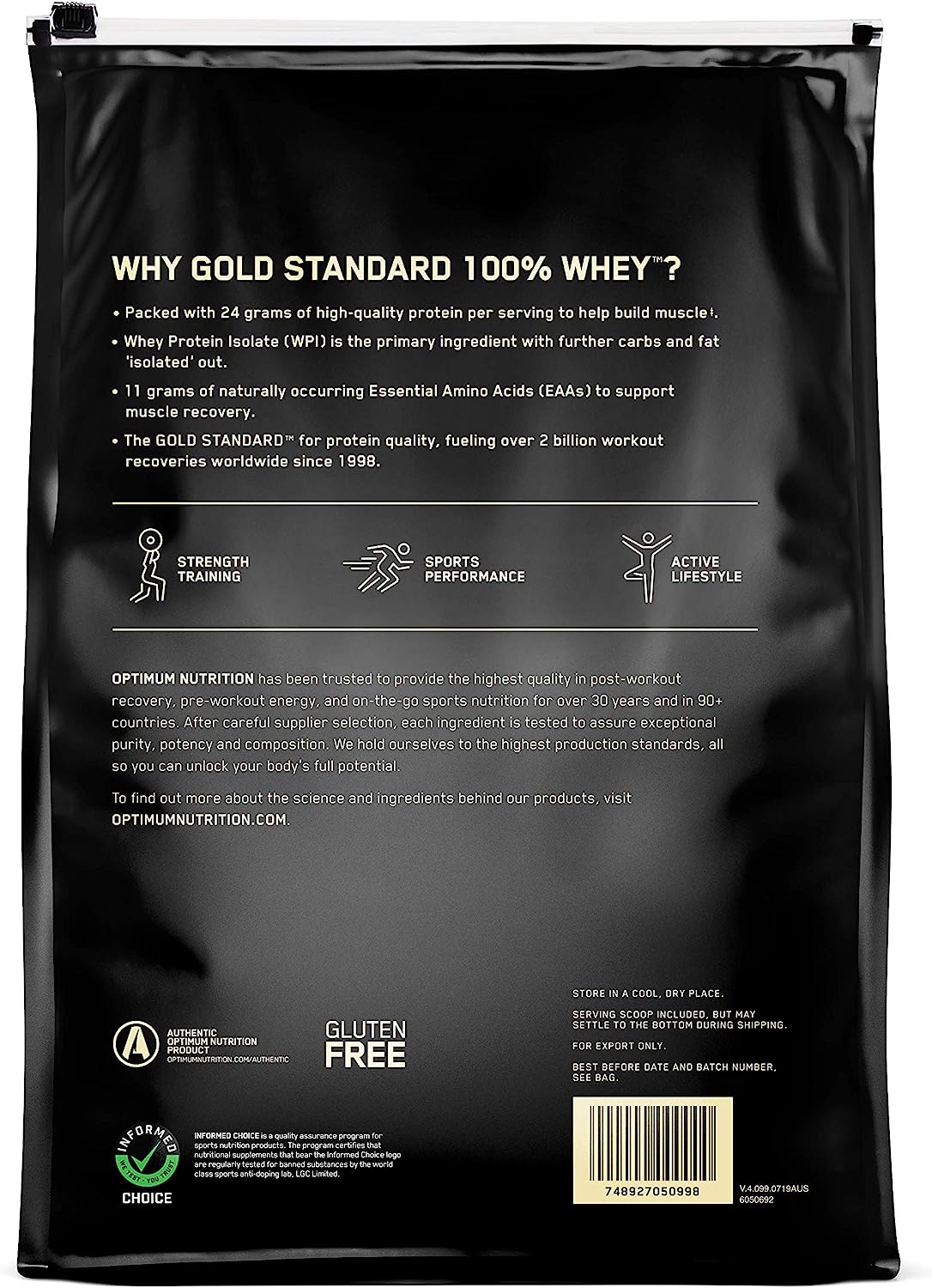 OPTIMUM NUTRITION Gold Standard 100% Whey Protein Powder, Extreme Milk Chocolate, 4.55kg