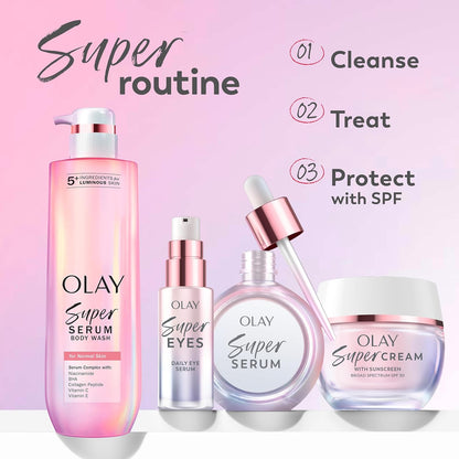 Olay Super Eye Serum - Vitamin C, Anti-Wrinkle, Anti-Aging, Brightening, Smooths Fine Lines, Firming, Hydrating, 0.45 Oz