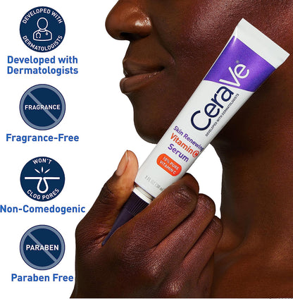 CeraVe Vitamin C Serum with Hyaluronic Acid | Skin Brightening Serum for Face with 10% Pure Vitamin C | Fragrance Free