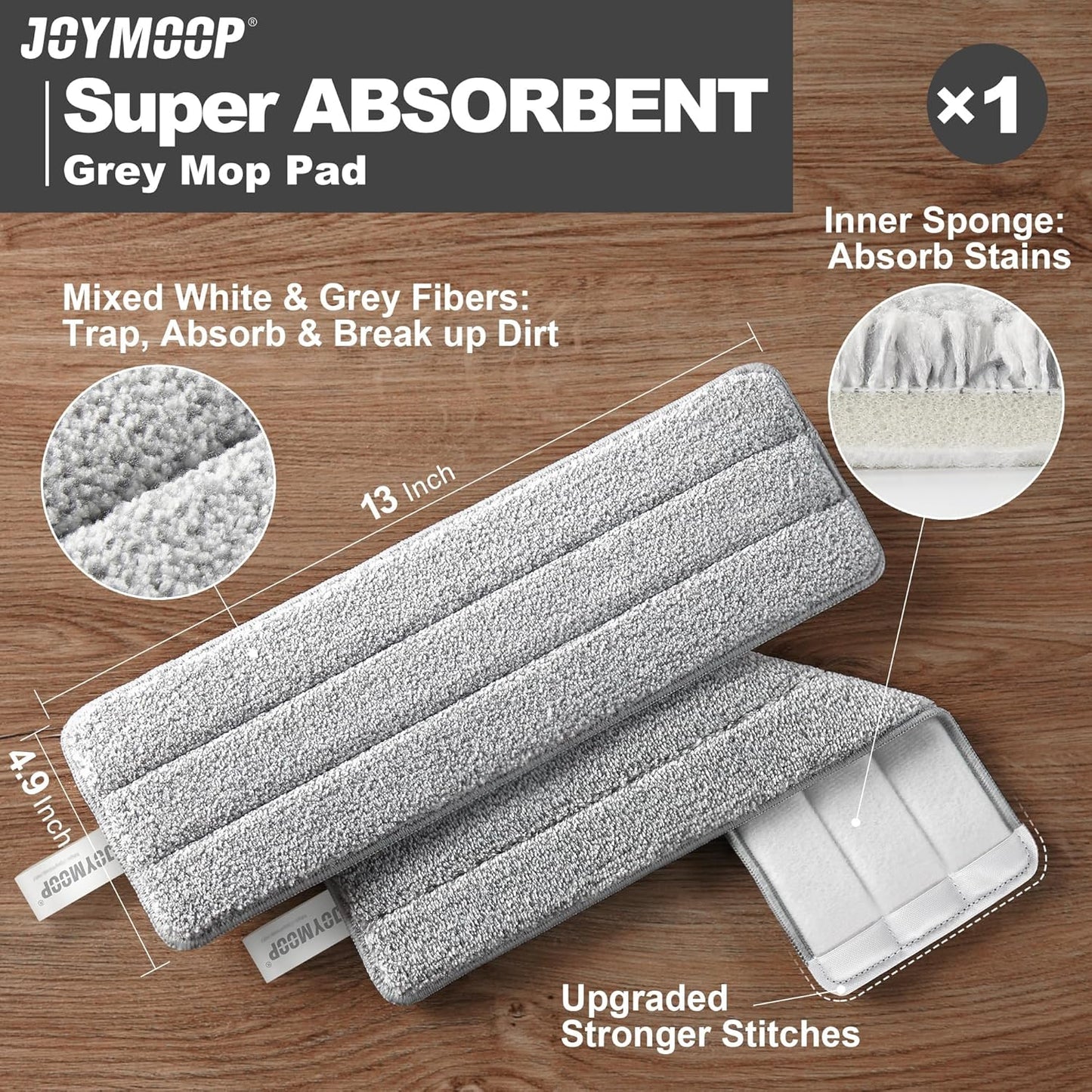 JOYMOOP Flat Mop Pad, Microfiber Mop pad