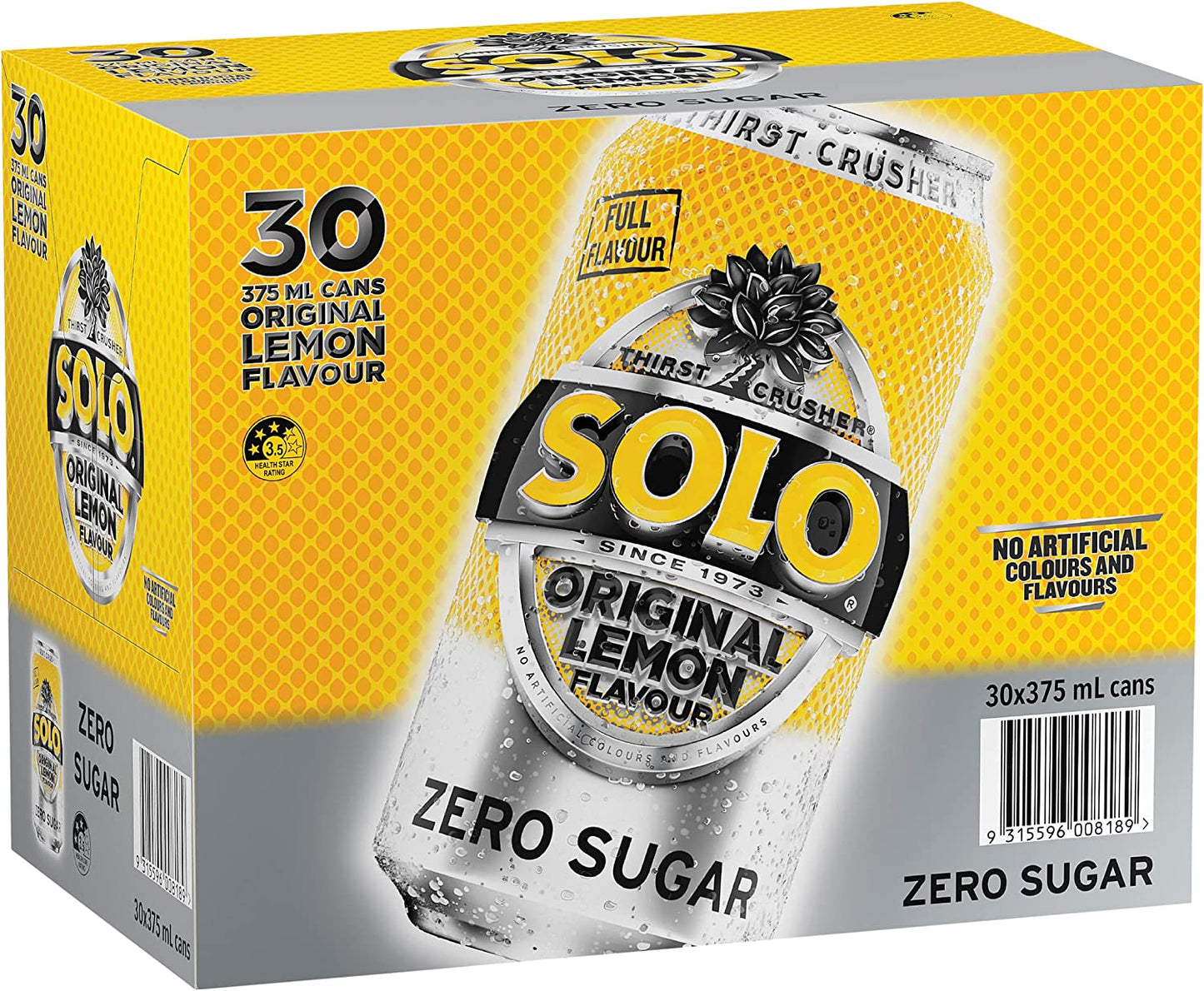 Solo Zero Sugar Soft Drink Can 375 ml,30 pack