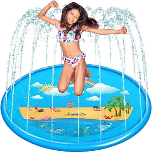 🌈🔆🏖️ 🇦🇺 172cm Rainbow Splash Pad, Sprinkler for Kids, Outdoor Swimming Pool Water Toys Fun for Kids, Toddlers, Boys, Girls, Children…