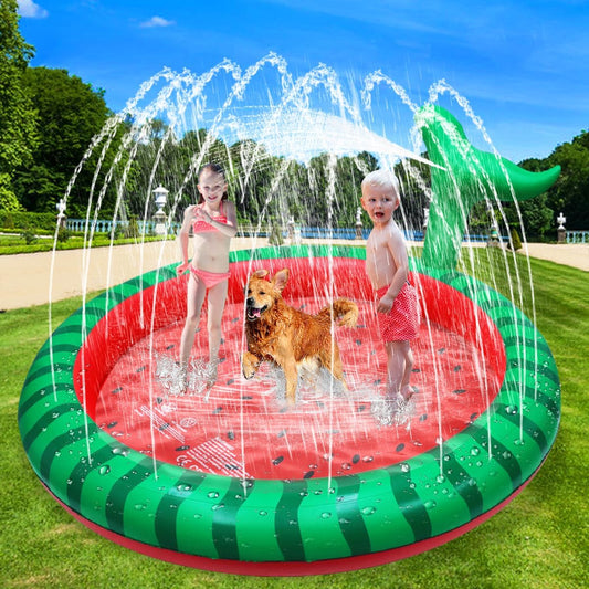 Apfity Splash Pad Sprinkler for Kids, 65" Splash Play Mat for 2 3 4 5 Years Old Boys Girls Summer Outdoor Game Water Toys