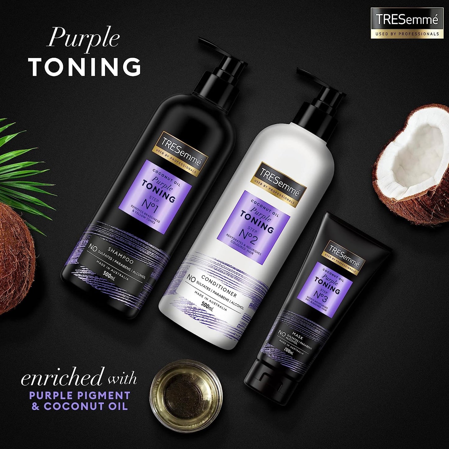 Tresemme Purple Toning Conditioner 500 ML with Coconut Oil