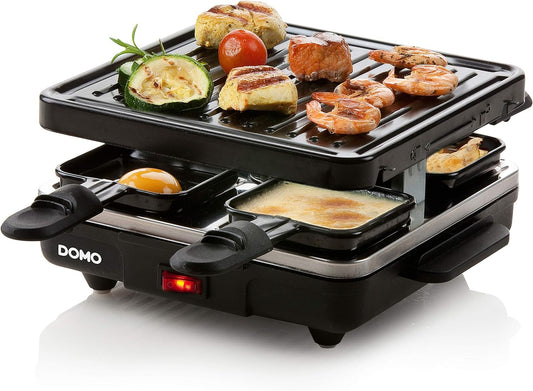 Domo DO9147G Raclette Grill, Alloy Steel, 600 W, Black