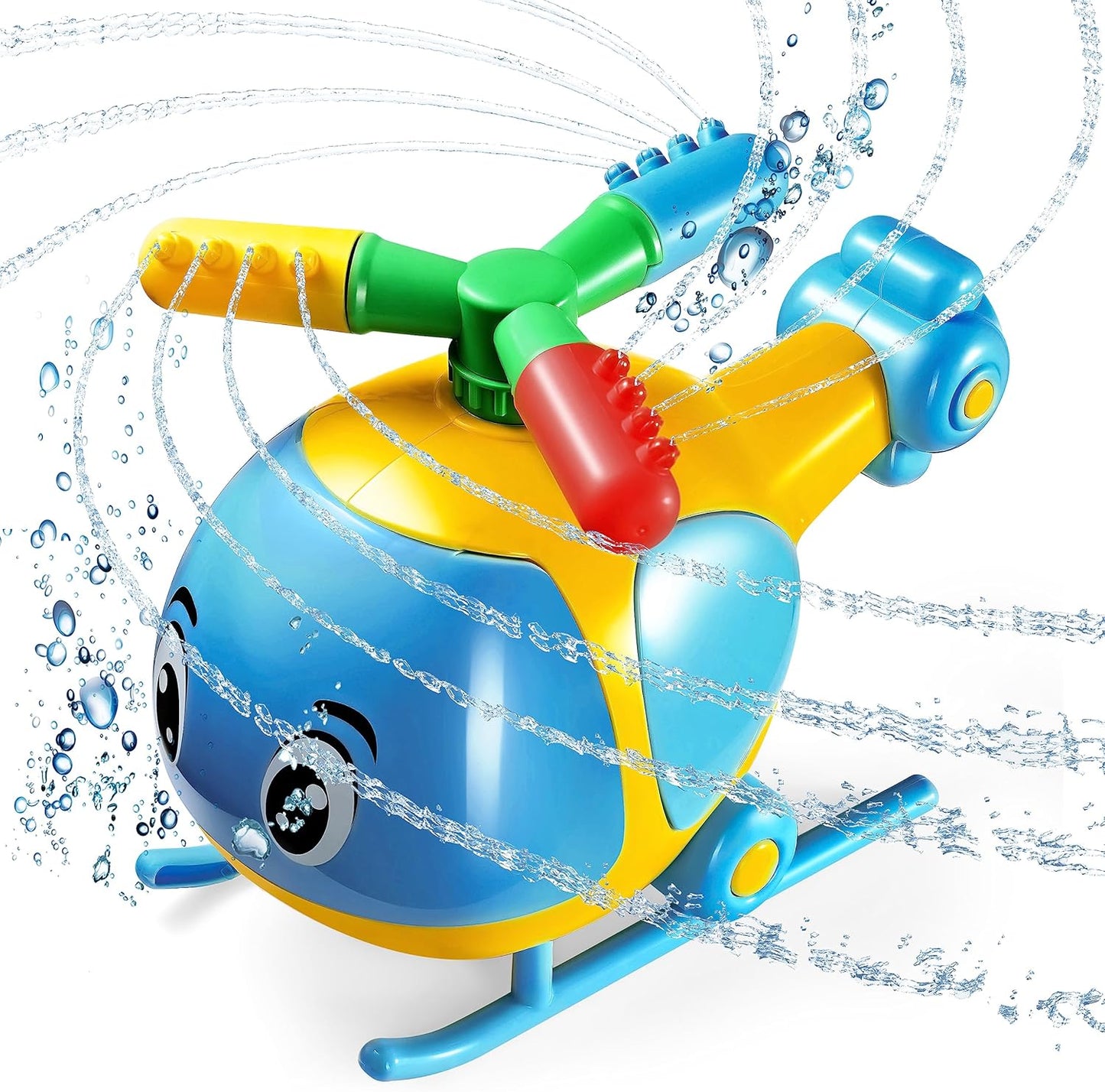 Helicopter Water Sprinkler for Kids, Spinning Sprinkler for Yard, Sprays Water 15 Feet High for Summer Outdoor Play