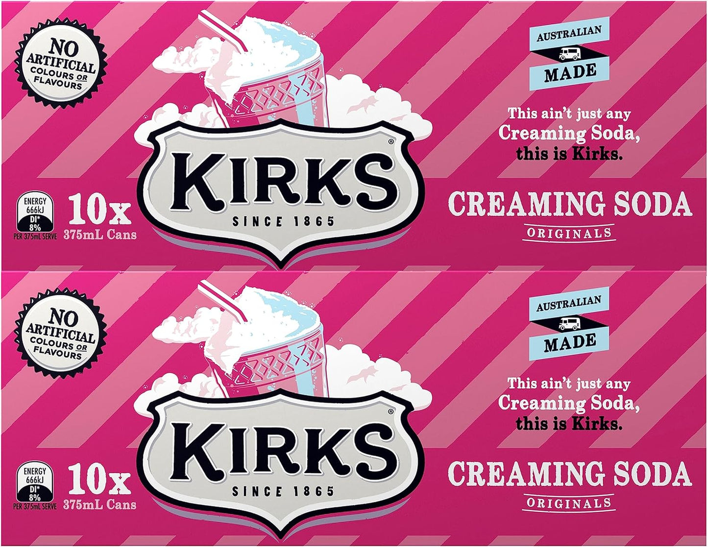 Kirks Creaming Soda Soft Drink Multipack Cans 20 x 375 mL