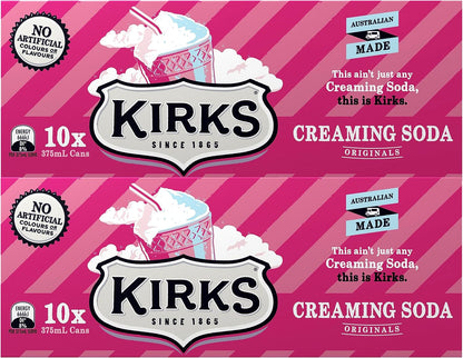 Kirks Creaming Soda Soft Drink Multipack Cans 20 x 375 mL