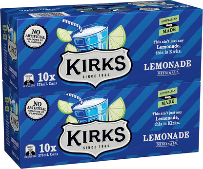 Kirks Lemonade Soft Drink Multipack Cans 20 x 375 mL