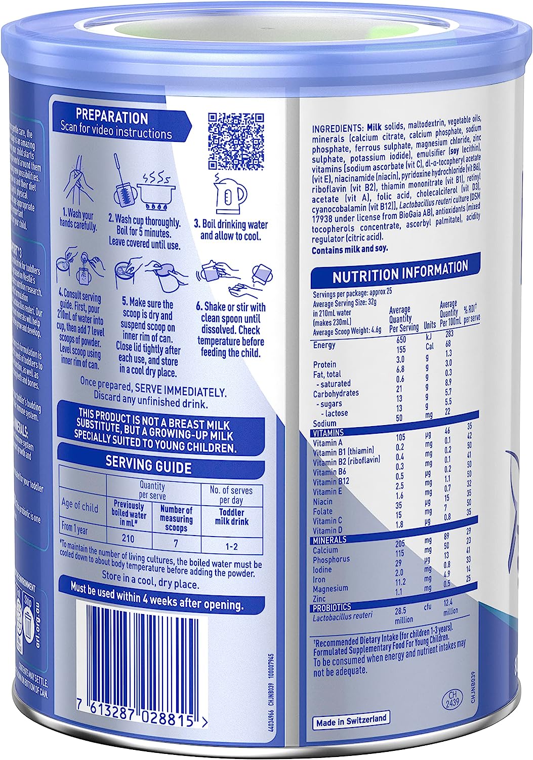 Nestlé NAN COMFORT 3, Toddler 1+ Years Milk Drink Powder 800gm