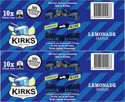 Kirks Lemonade Soft Drink Multipack Cans 20 x 375 mL