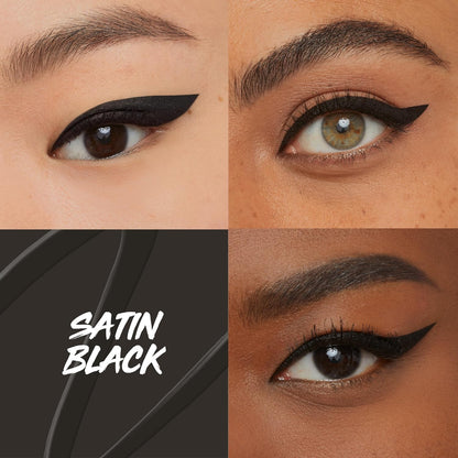 Maybelline Eyestudio Master Precise All Day Waterproof Liquid Eyeliner Makeup, Black, 2 Count