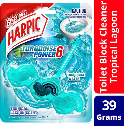 Harpic Turquoise Power Toilet Block Cleaner Tropical Lagoon