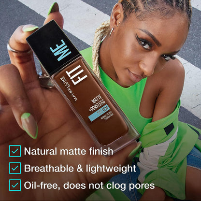 Maybelline New York Fit Me Matte + Poreless Liquid Oil-Free Foundation Makeup, Natural Beige, 1 fl; oz
