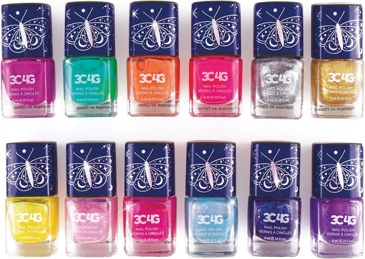 3C4G THREE CHEERS FOR GIRLS - Celestial 12-Pack Nail Polish Tower - Nail Polish Set for Girls and Teens - Includes 12 Vibrant Colors - Non-Toxic Nail Polish for Kids - Ages 8+