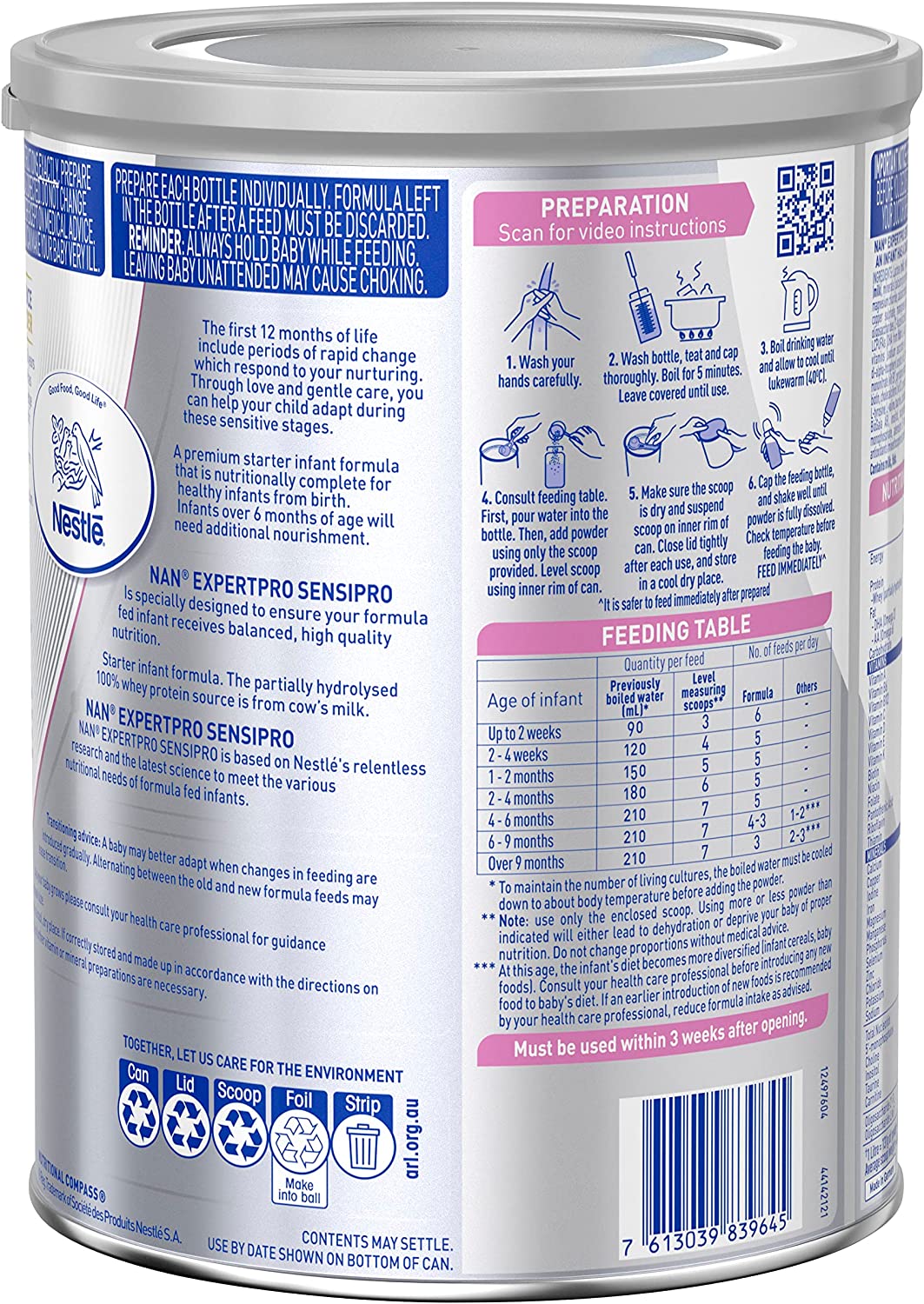 Nestlé NAN EXPERTpro SENSIpro, Suitable from Birth Premium Starter  800gm