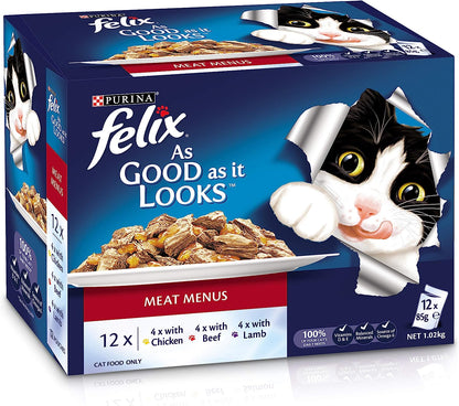 Felix As Good As It Looks -Meat Menus, Adult and Senior, 60x85g