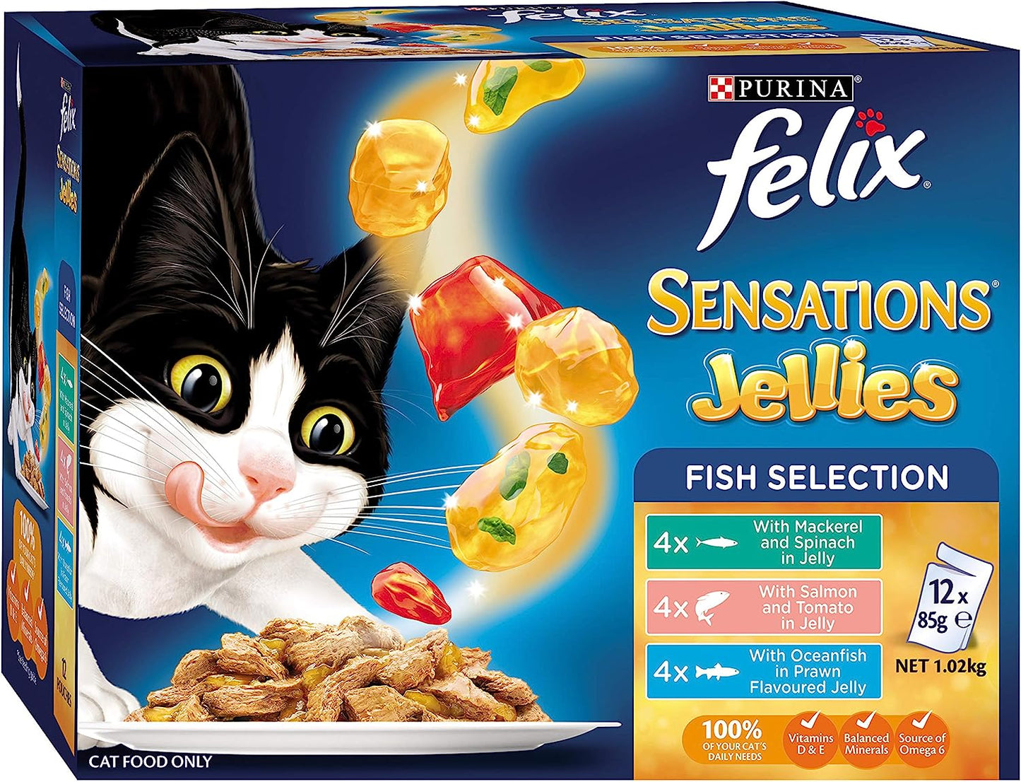 Felix Sensations Jellies - Fishy Selection, Adult And Senior, 60X85G
