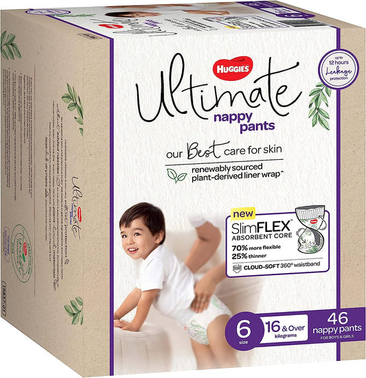 Huggies Ultimate Nappy Pants Size 6 for a best care of skin (16kg & Over) 46 Nappies