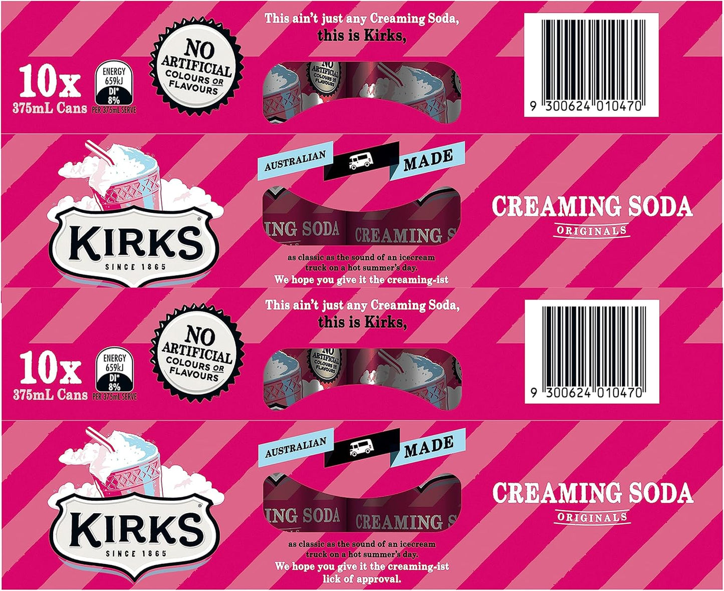 Kirks Creaming Soda Soft Drink Multipack Cans 20 x 375 mL