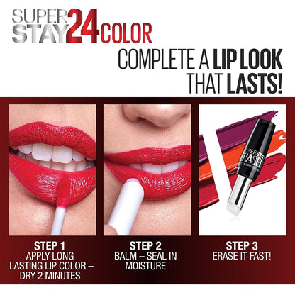 Maybelline New York Super Stay 24, 2-Step Liquid Lipstick Makeup, Long Lasting Highly Pigmented Color with Moisturizing Balm, Forever Chestnut, Brown