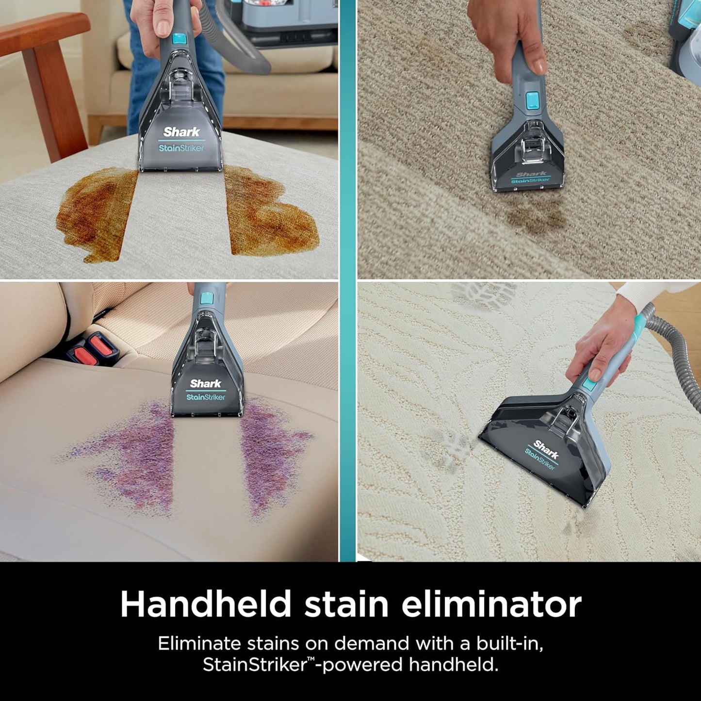 Shark StainStriker Portable Spot, Stain, & Odor Eliminator for Carpets, Area Rugs, Upholstery, Cars, with Bonus Accessories and Cleaning Solutions, Perfect for Pets, Nordic Blue