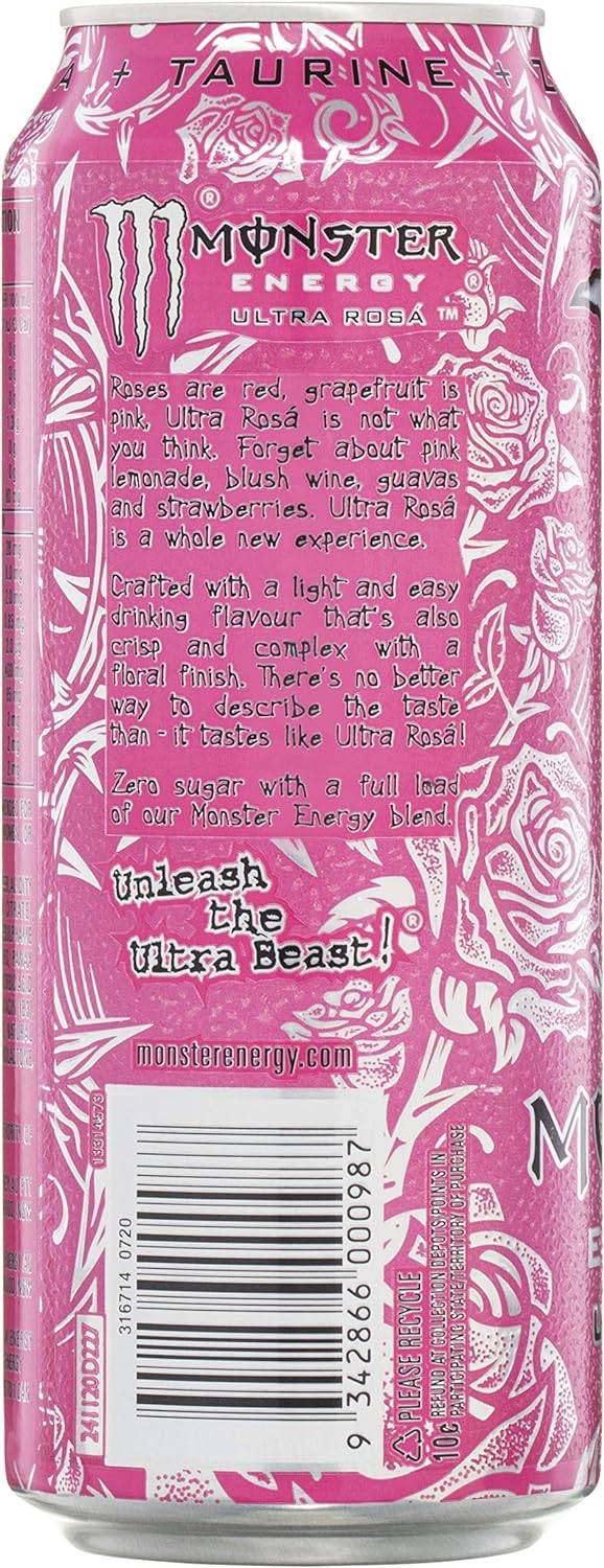 Monster Energy Ultra Rosa 24 x 500mL – Shopperss