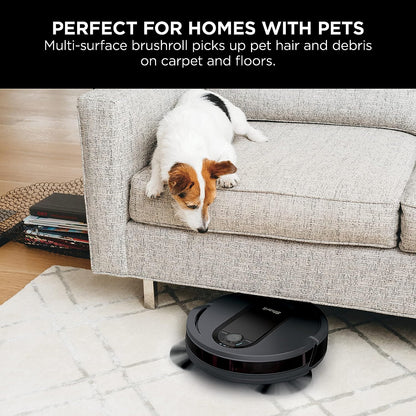 Robot Vacuum with Self-Empty Base, Bagless, Row-by-Row Cleaning, Perfect for Pet Hair, Compatible with Alexa, Wi-Fi, Dark Gray