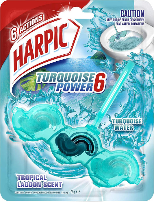 Harpic Turquoise Power Toilet Block Cleaner Tropical Lagoon