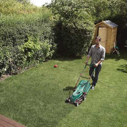 Bosch Home & Garden 1400 Watt Corded Electric Lawn Mower, 37 cm, 10m Cable, 40L Grassbox (ARM 37)