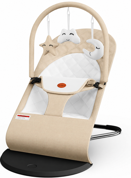 Ergonomic Baby Bouncer Chair with 2 Comfort Modes, Breathable Fabric & Machine-Washable Cover