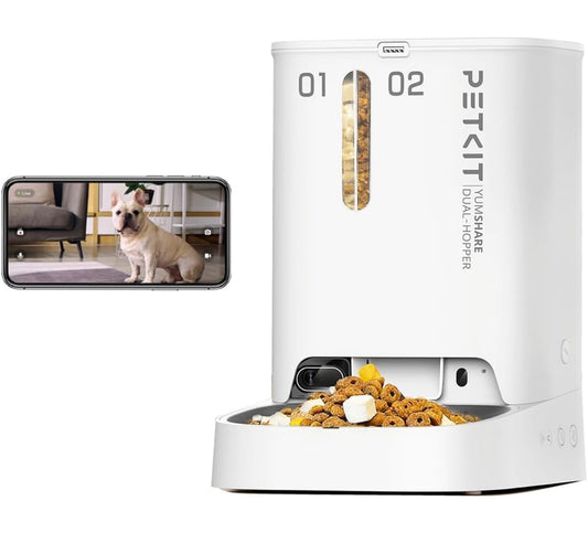 PETKIT Automatic Cat Feeder with Camera,1080P HD Video with Night Vision, 5L Auto Pet Feeder for Cat Dog, 2-Way Audio, Battery-Backup, Low Food & Motion Sensor, WiFi Enabled Cat Food Dispenser