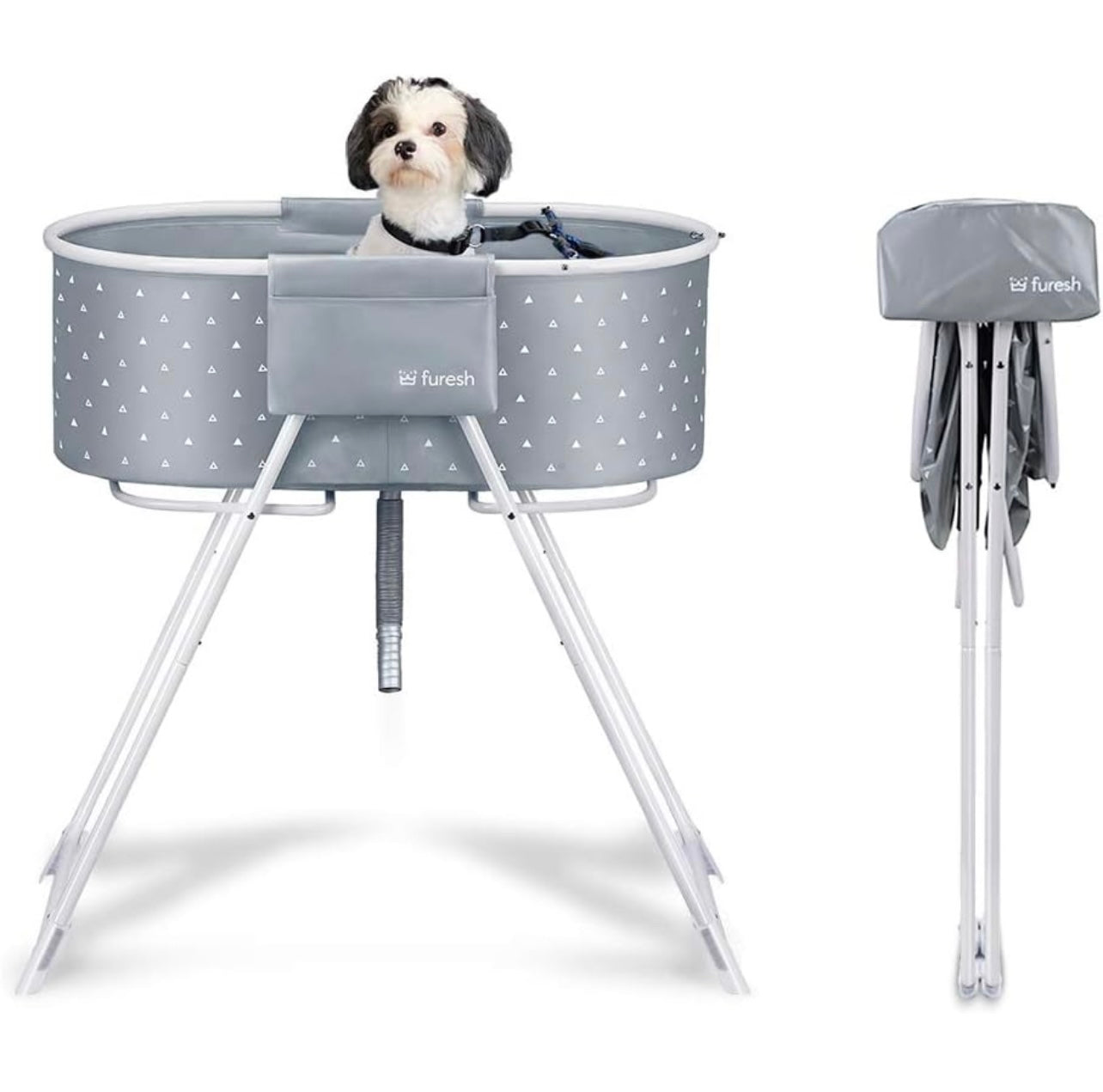 Insider Dog Bath Tub and Wash Station for Bathing Shower and Grooming, Elevated Foldable and Portable, Indoor and Outdoor, for Small and Medium Size Dogs, Cats and Other Pet