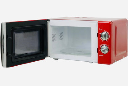 Russell Hobbs RHMM701R 17 Litre 700 W Red Solo Manual Microwave with 5 Power Levels, Ringer & Timer, Defrost Setting, Easy Clean