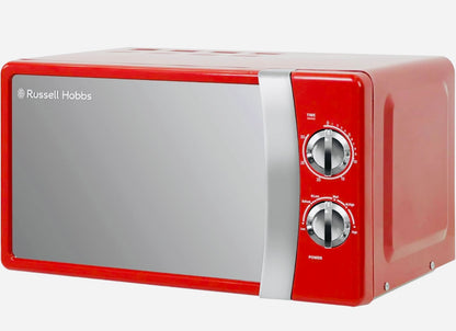 Russell Hobbs RHMM701R 17 Litre 700 W Red Solo Manual Microwave with 5 Power Levels, Ringer & Timer, Defrost Setting, Easy Clean