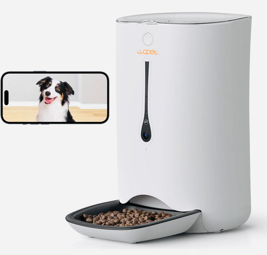 WOPET 7L Automatic Dog Feeder with Camera, 5G WiFi Automatic Cat Food Dispenser, Automatic Cat Feeder with Timer Programmable, HD Camera for Voice and Video Recording